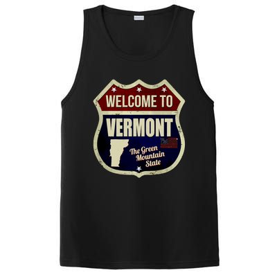 Vermont Vintage Metal Road Sign Logo PosiCharge Competitor Tank