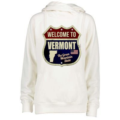 Vermont Vintage Metal Road Sign Logo Womens Funnel Neck Pullover Hood