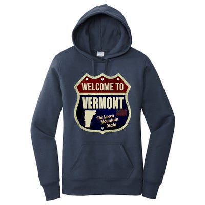 Vermont Vintage Metal Road Sign Logo Women's Pullover Hoodie