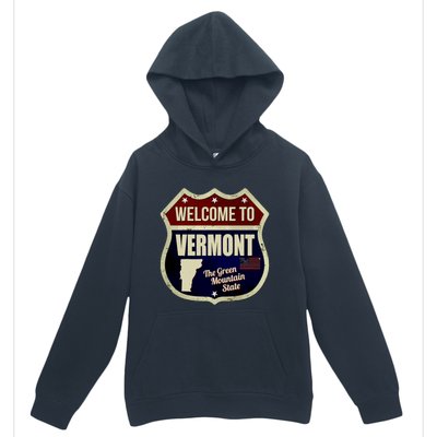 Vermont Vintage Metal Road Sign Logo Urban Pullover Hoodie