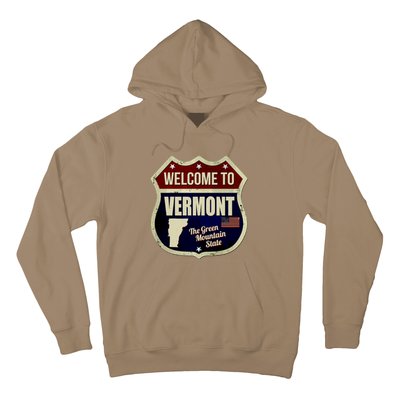 Vermont Vintage Metal Road Sign Logo Hoodie