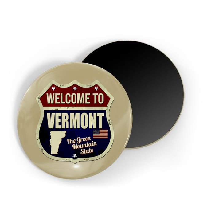 Vermont Vintage Metal Road Sign Logo Magnet