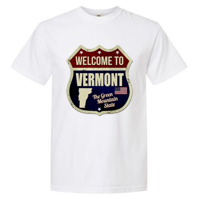 Vermont Vintage Metal Road Sign Logo Garment-Dyed Heavyweight T-Shirt