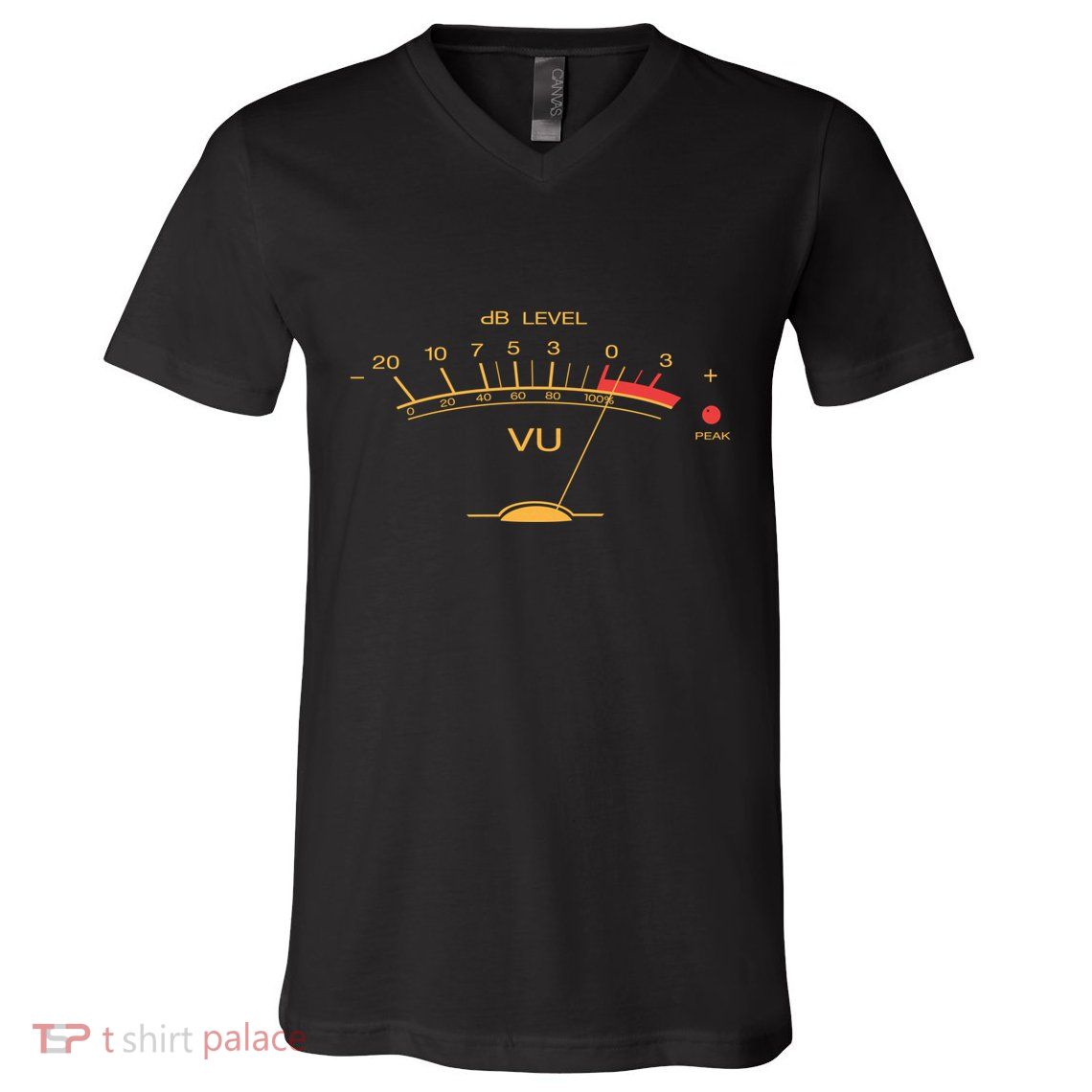 Volume Vu Meter Vintage Audio Engineer Recording Studio Gear Head Musician Guita V-Neck T-Shirt
