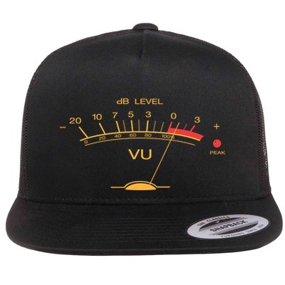 Volume Vu Meter Vintage Audio Engineer Recording Studio Gear Head Musician Guita Flatbill Hat
