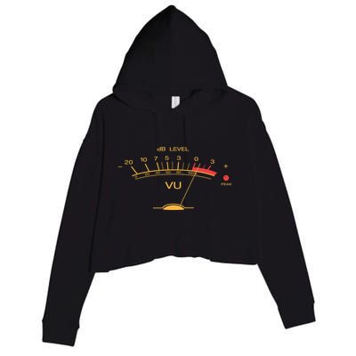Volume Vu Meter Vintage Audio Engineer Recording Studio Gear Head Musician Guita Crop Fleece Hoodie