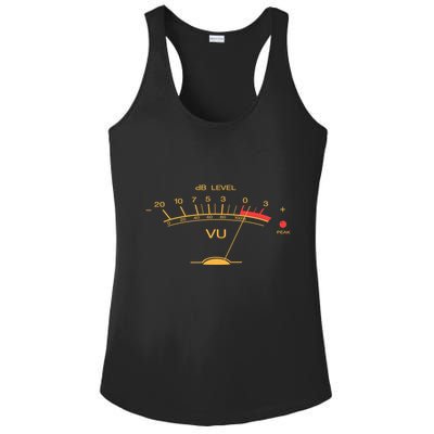 Volume Vu Meter Vintage Audio Engineer Recording Studio Gear Head Musician Guita Ladies PosiCharge Competitor Racerback Tank