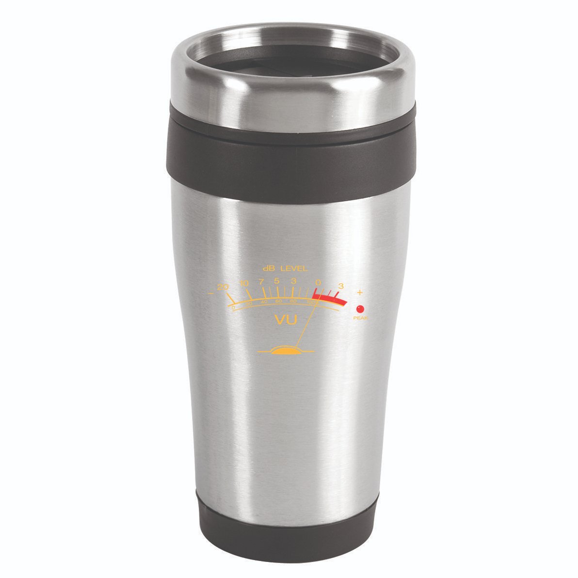 Volume Vu Meter Vintage Audio Engineer Recording Studio Gear Head Musician Guita 16oz Travel Tumbler