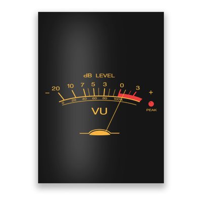 Volume Vu Meter Vintage Audio Engineer Recording Studio Gear Head Musician Guita Poster