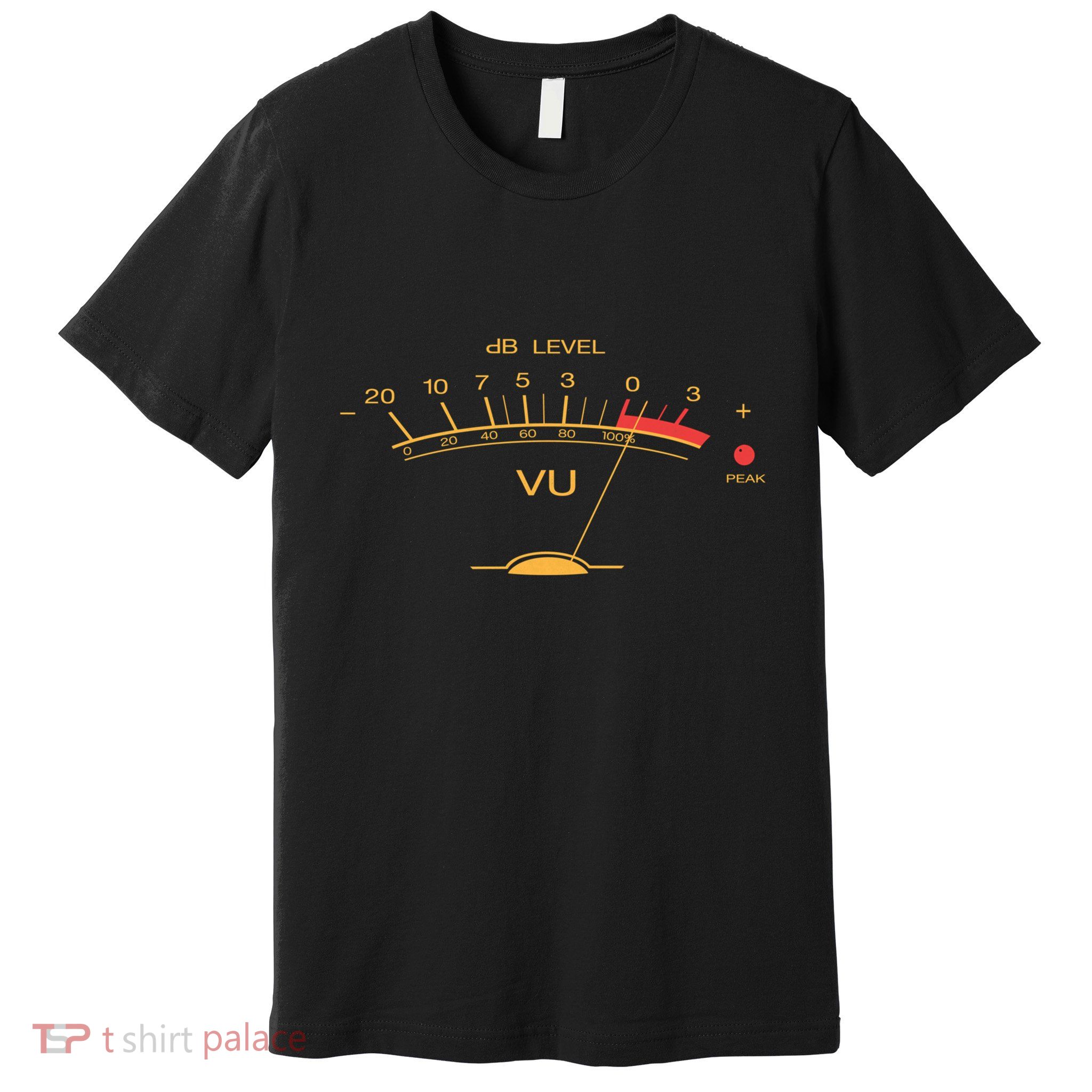 Volume Vu Meter Vintage Audio Engineer Recording Studio Gear Head Musician Guita Premium T-Shirt