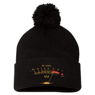 Volume Vu Meter Vintage Audio Engineer Recording Studio Gear Head Musician Guita Pom Pom 12in Knit Beanie