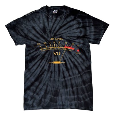 Volume Vu Meter Vintage Audio Engineer Recording Studio Gear Head Musician Guita Tie-Dye T-Shirt