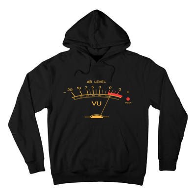 Volume Vu Meter Vintage Audio Engineer Recording Studio Gear Head Musician Guita Tall Hoodie