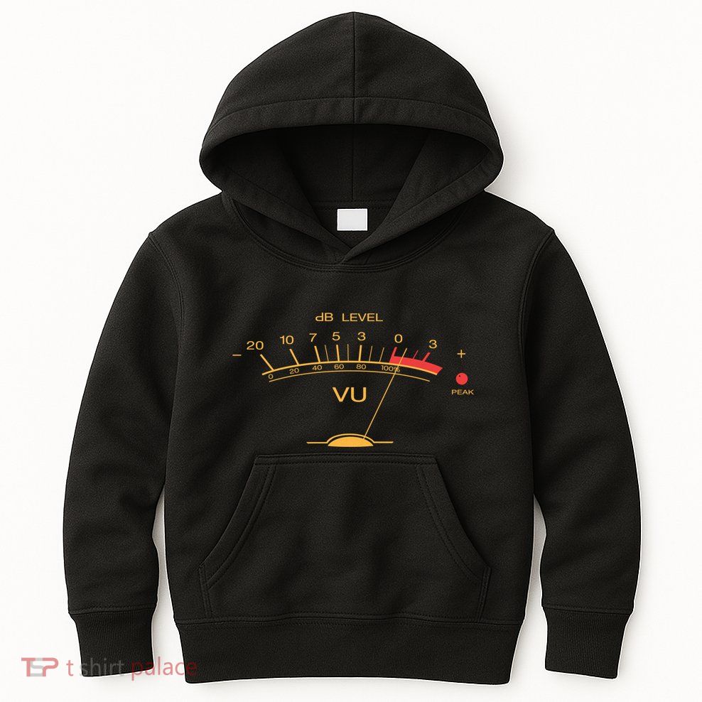 Volume Vu Meter Vintage Audio Engineer Recording Studio Gear Head Musician Guita Kids Hoodie