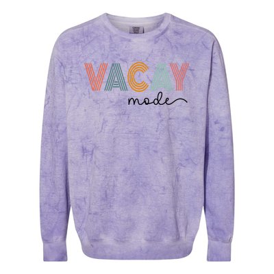 Vintage Vacay Mode For Camping Family Vacations Colorblast Crewneck Sweatshirt