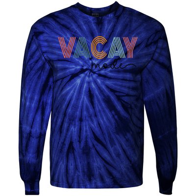 Vintage Vacay Mode For Camping Family Vacations Tie-Dye Long Sleeve Shirt