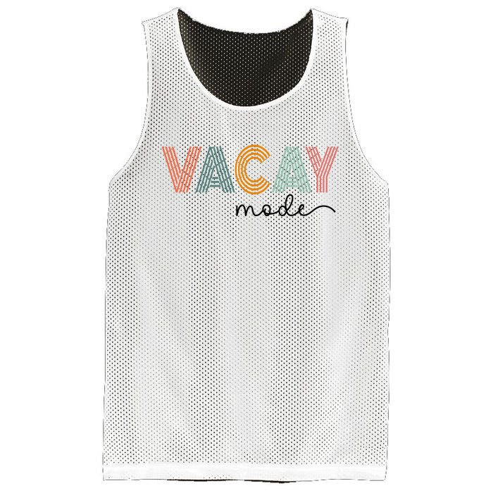 Vintage Vacay Mode For Camping Family Vacations Mesh Reversible Basketball Jersey Tank