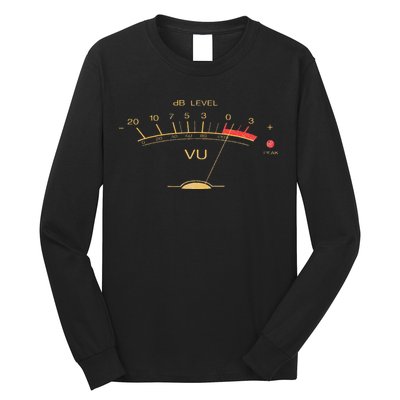 Volume VU Meter Vintage Audio Engineer Recording Studio Long Sleeve Shirt