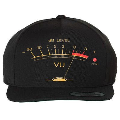 Volume VU Meter Vintage Audio Engineer Recording Studio Wool Snapback Cap