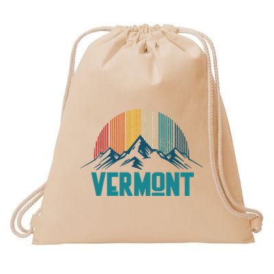 Vermont Vintage Mountains Nature Hiking Souvenir Gift Drawstring Bag
