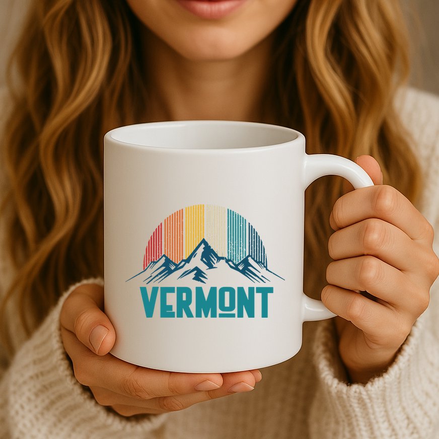 Vermont Vintage Mountains Nature Hiking Souvenir Gift Mug