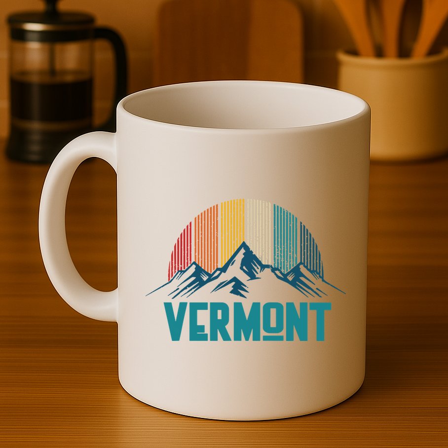 Vermont Vintage Mountains Nature Hiking Souvenir Gift Mug