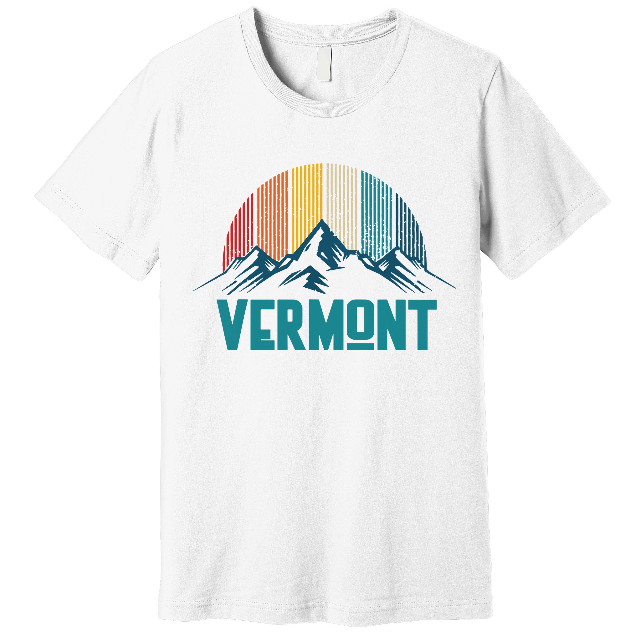 Vermont Vintage Mountains Nature Hiking Souvenir Gift Premium T-Shirt