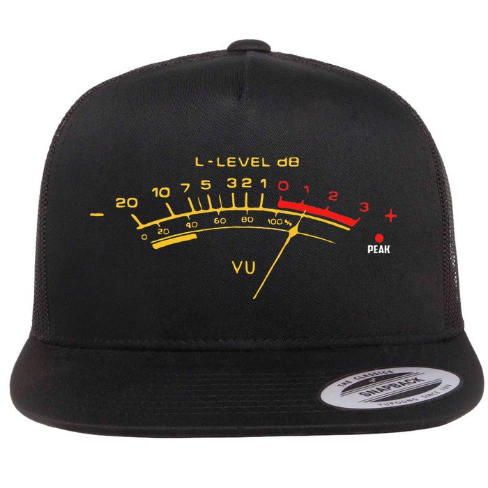 Volume Vu Meter Audio Engineer Recording Fan Flat Bill Trucker Hat