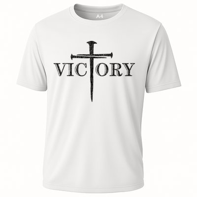 Vintage Victory Nails Cross Jesus Cooling Performance Crew T-Shirt