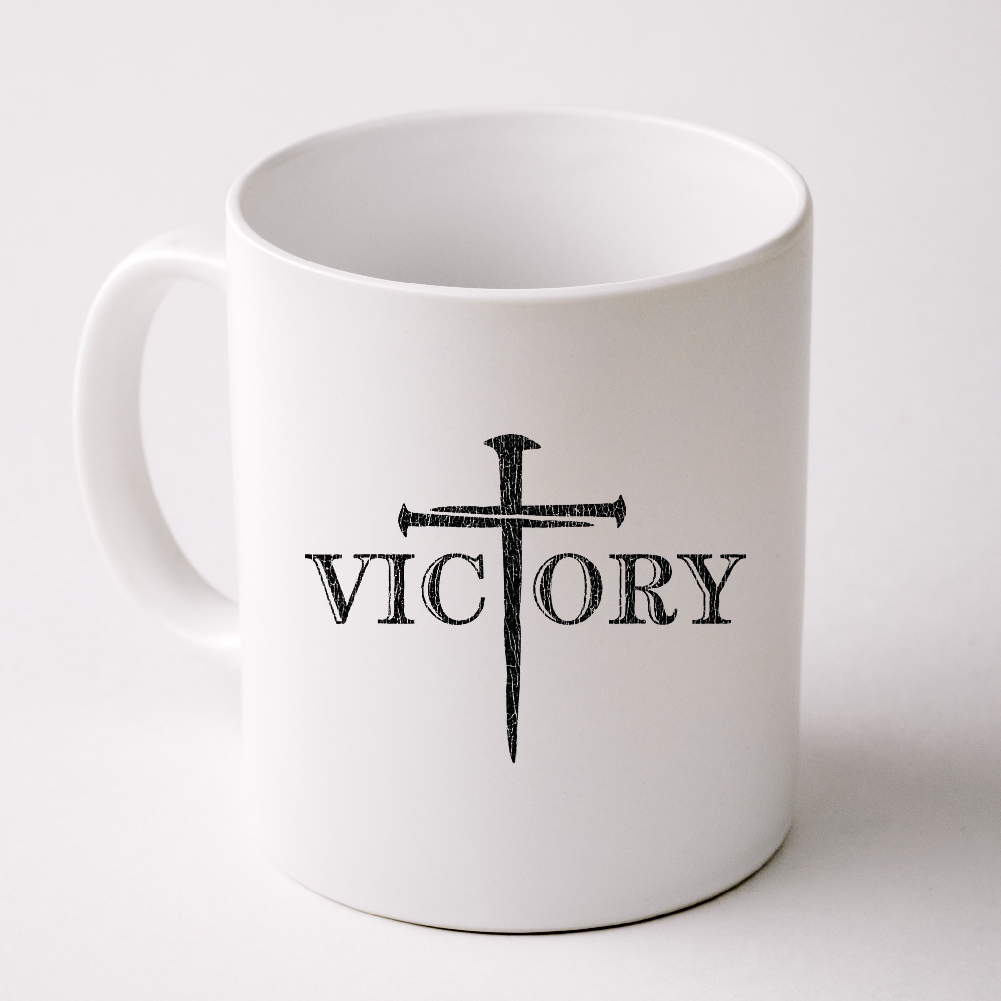 Vintage Victory Nails Cross Jesus Mug