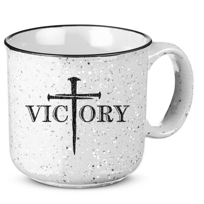 Vintage Victory Nails Cross Jesus 15oz Campfire Ceramic Mug