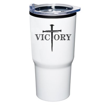 Vintage Victory Nails Cross Jesus Tumbler