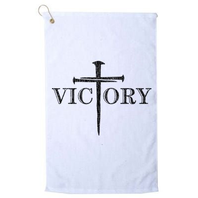 Vintage Victory Nails Cross Jesus Golf Towel