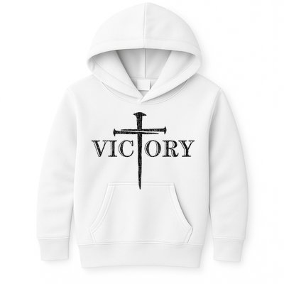 Vintage Victory Nails Cross Jesus Kids Hoodie