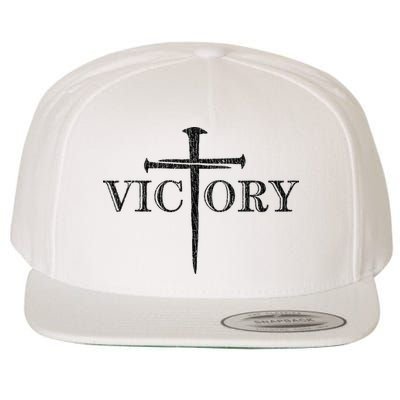 Vintage Victory Nails Cross Jesus Wool Snapback Cap