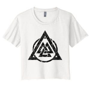 Viking Valknut Norse Pagan Mythology Symbol Women's Crop Top Tee