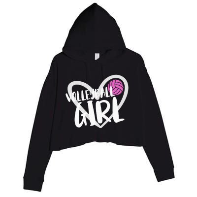 Volleyball  Crop Fleece Hoodie