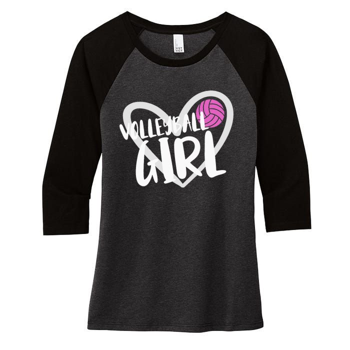 Volleyball  Women's Tri-Blend 3/4-Sleeve Raglan Shirt