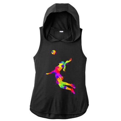 Volleyball Ladies PosiCharge Tri-Blend Wicking Draft Hoodie Tank