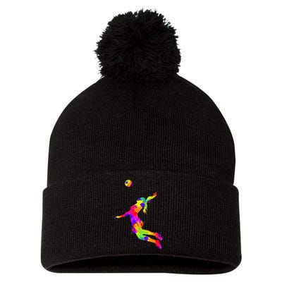 Volleyball Pom Pom 12in Knit Beanie