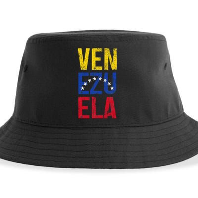 Venezuela Vintage Pride Venezuelan Flag Sustainable Bucket Hat