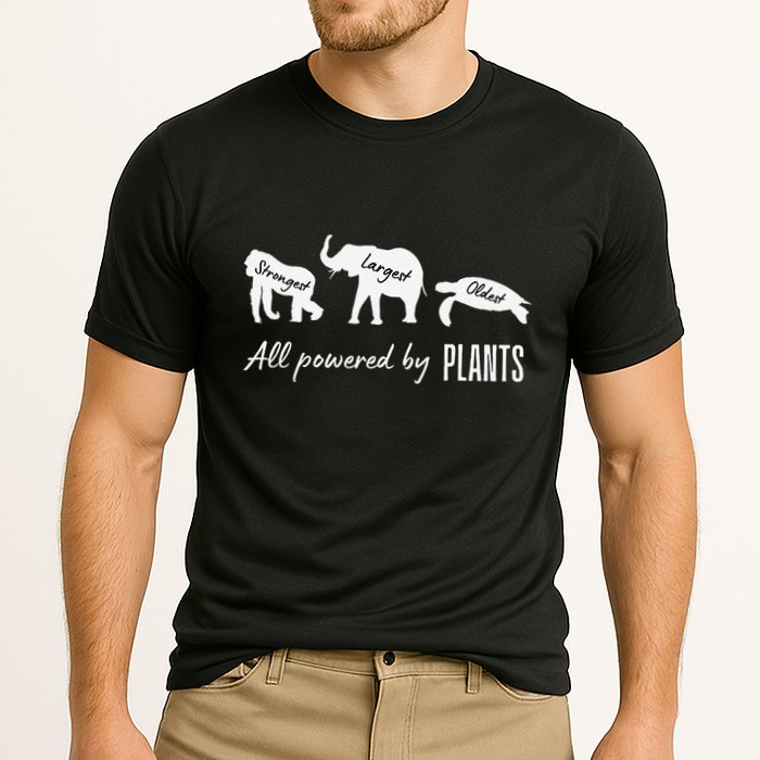 Vegan Vegetarian Powered By Plants Strongest Largest Oldest Cooling Performance Crew T-Shirt