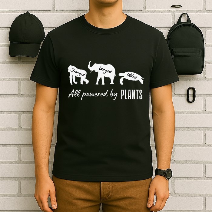 Vegan Vegetarian Powered By Plants Strongest Largest Oldest T-Shirt