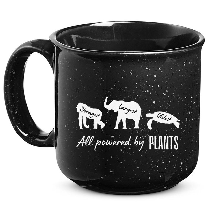 Vegan Vegetarian Powered By Plants Strongest Largest Oldest 15oz Campfire Ceramic Mug
