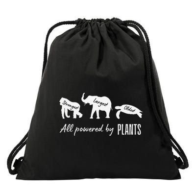 Vegan Vegetarian Powered By Plants Strongest Largest Oldest Drawstring Bag