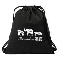 Vegan Vegetarian Powered By Plants Strongest Largest Oldest Drawstring Bag