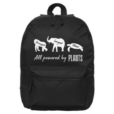 Vegan Vegetarian Powered By Plants Strongest Largest Oldest 16 in Basic Backpack