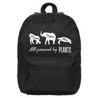 Vegan Vegetarian Powered By Plants Strongest Largest Oldest 16 in Basic Backpack