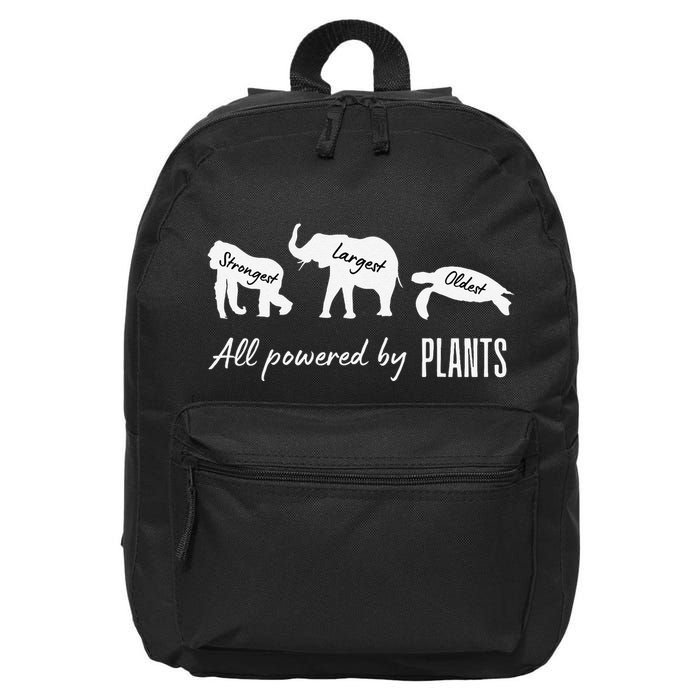 Vegan Vegetarian Powered By Plants Strongest Largest Oldest 16 in Basic Backpack
