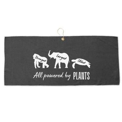 Vegan Vegetarian Powered By Plants Strongest Largest Oldest Large Microfiber Waffle Golf Towel